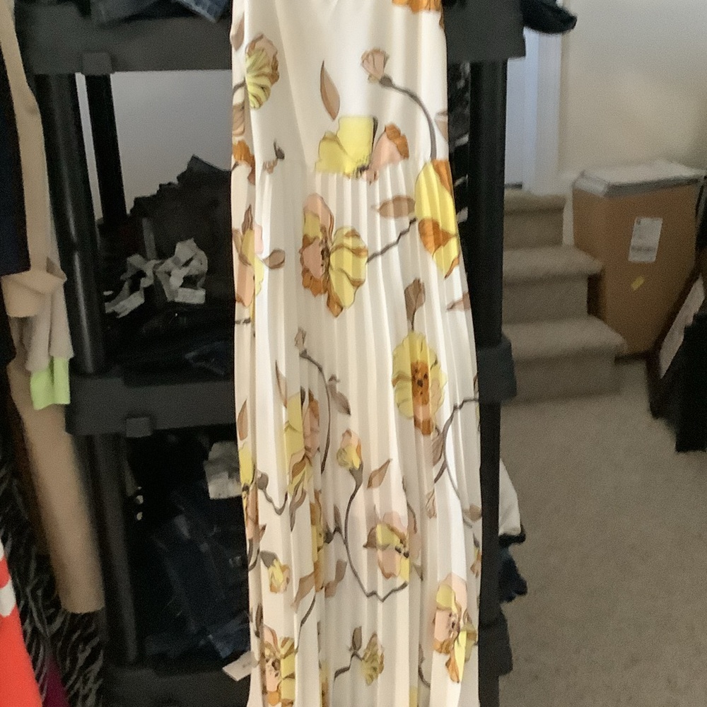 a new day Cream Maxi Dress with Yellow and Brown Floral Print